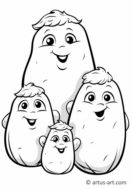 Pagina de colorat a Familiei de Cartofi
